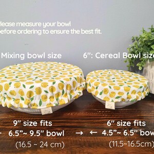 Reusable Bowl Covers, Waterproof Food Covers | 6", 9" & Set of 2 | Machine Washable image 3