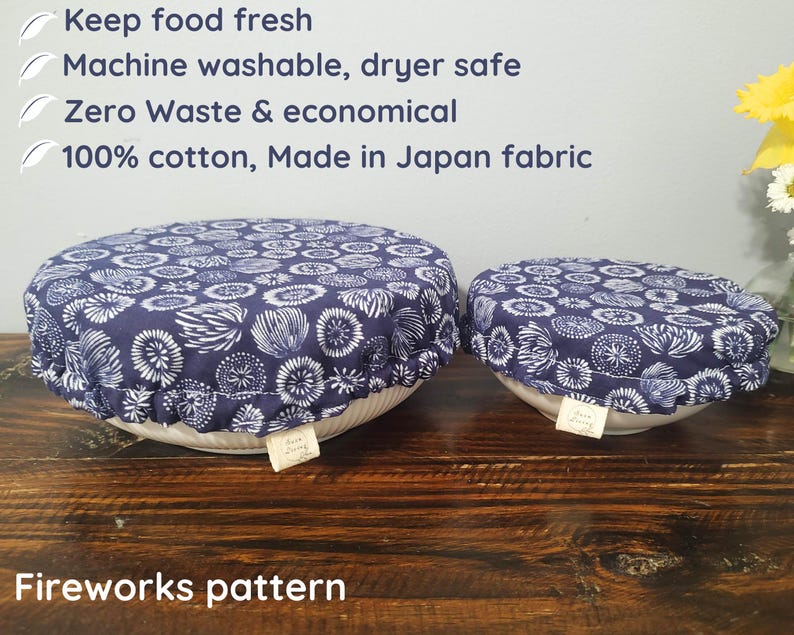 Waterproof Bowl Covers 6”, 9” | Reusable Food Wrap | Sourdough Gift | KitchenAid Bowl Cover| Alternative to Plastic Wraps & Beeswax Wrap image 3