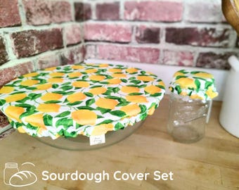 Sourdough Cover Set, Reusable Waterproof Cotton Bowl Cover,  Fabric Bowl Covers | KitchenAid Mixer Bowl Cover