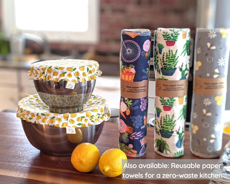 Waterproof Bowl Covers 6”, 9” | Reusable Food Wrap | Sourdough Gift | KitchenAid Bowl Cover| Alternative to Plastic Wraps & Beeswax Wrap image 16