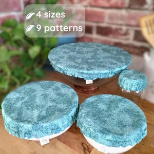 Waterproof Bowl Covers, Mason Jar ~ 12": Reusable Food Wrap, Sourdough Gift, Kitchen aid Bowl Cover, Alternative to Beeswax, Floral, Bee