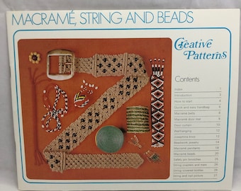 Creative Patterns 1975 Macramé, String and Beads Idea and Instruction Book