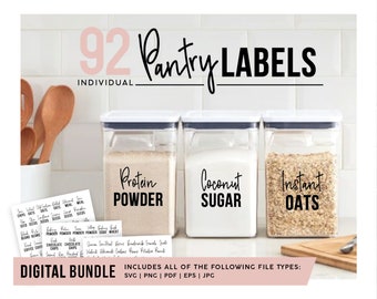Pantry Labels Svg Food Storage Organization Svg Kitchen Etsy