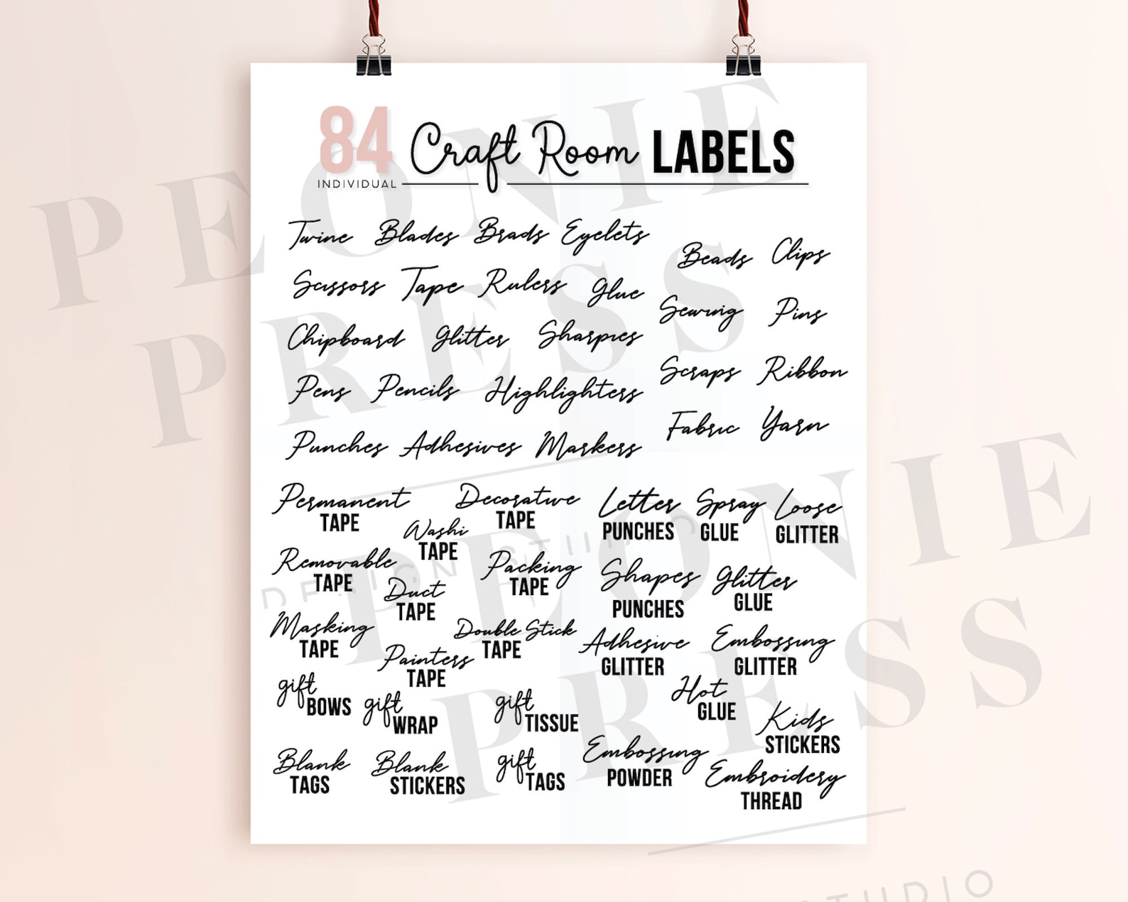 Craft Room Storage Labels SVG Craft Room Organization SVG Etsy