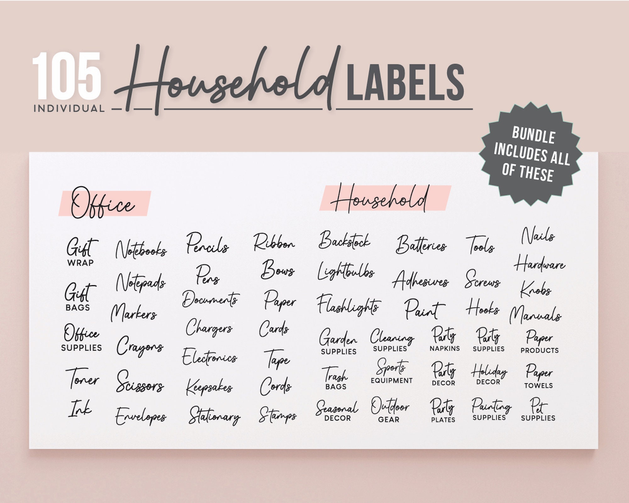 Household Labels SVG Home Storage Organization Home - Etsy