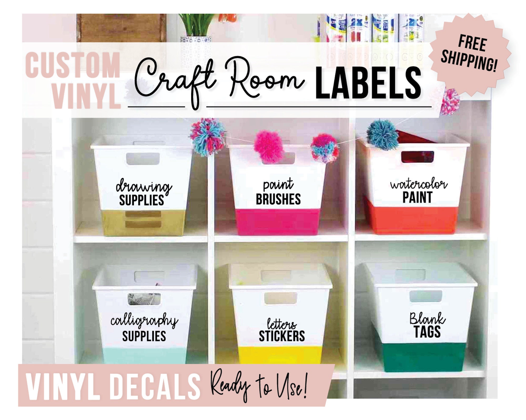 10 Custom Set of ten Decals Organization Stickers