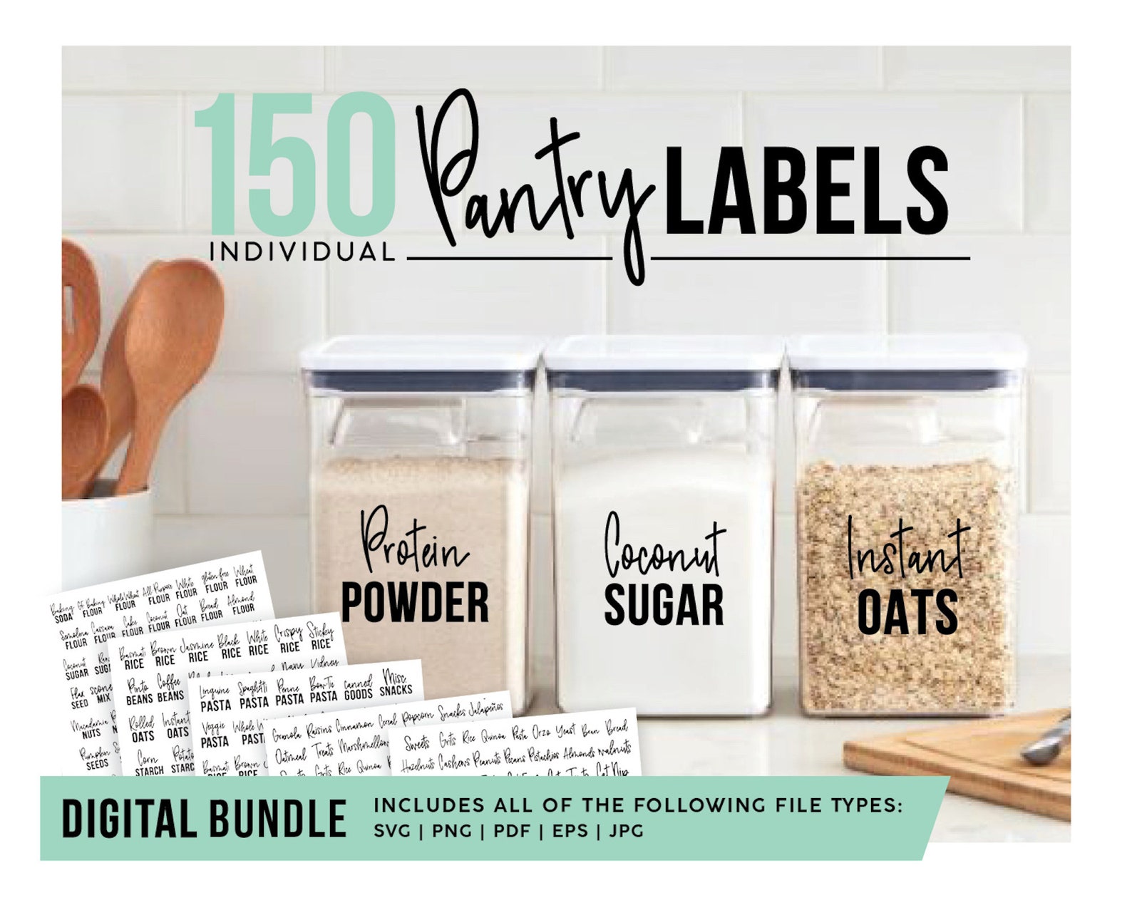Pantry Labels SVG Food Storage Organization SVG Kitchen - Etsy