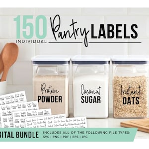 Pantry Labels SVG | Food Storage Organization SVG | Kitchen Pantry Organization | Storage Labels | Digital Bundle | Cricut Digital Cut File