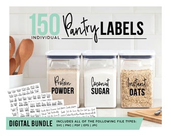 Pantry Labels SVG | Food Storage Organization SVG | Kitchen Pantry Organization | Storage Labels | Digital Bundle | Cricut Digital Cut File