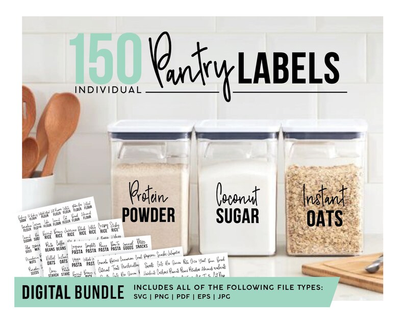 Pantry Labels SVG Food Storage Organization SVG Kitchen Etsy Australia