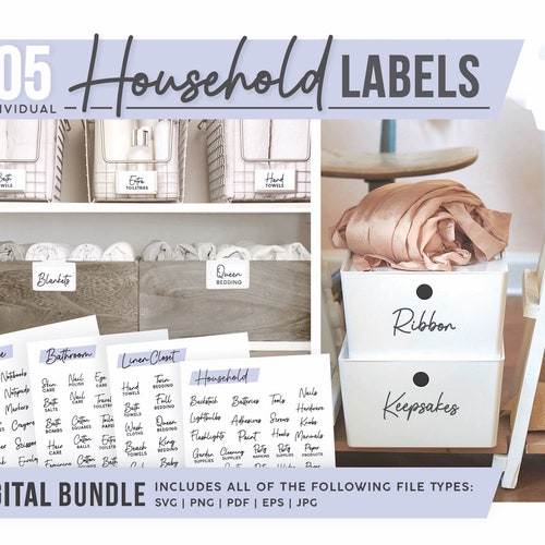 Household Labels SVG Home Storage Organization Home Etsy