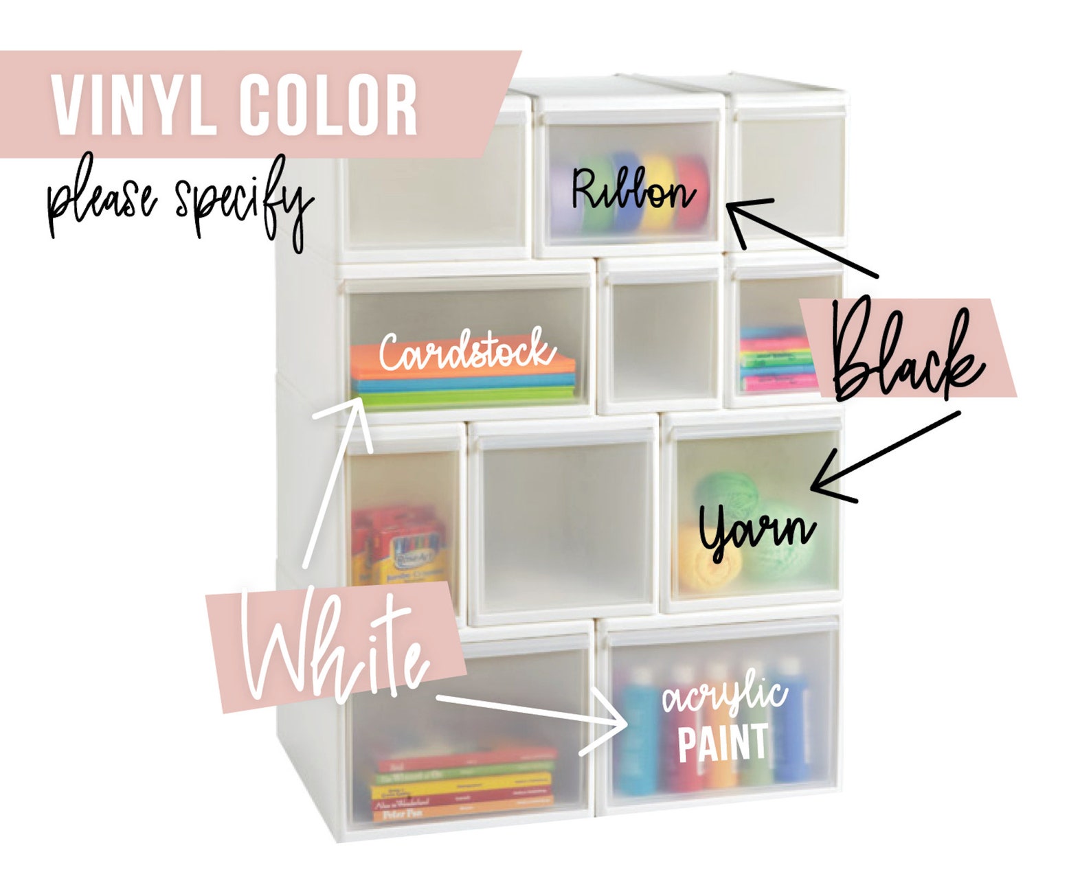 Craft Room Labels Custom Vinyl Decals Craft Room Etsy