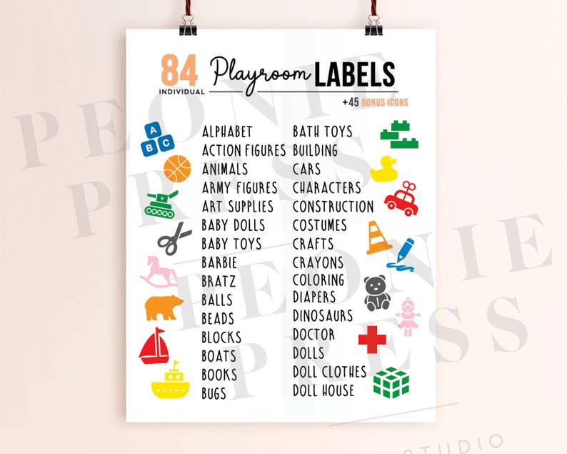 Playroom Labels SVG Kids Storage SVG Labels SVG Kids | Etsy