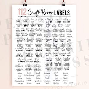 Craft Room Storage Labels SVG Craft Room Organization Art Supply Storage Digital Bundle Home Organization Labels Cricut Digital zdjęcie 3