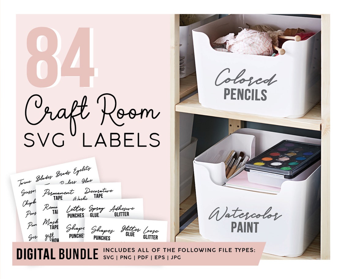 Craft Room Storage Labels SVG Craft Room Organization SVG Etsy