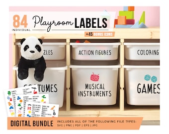 Playroom Labels SVG | Kids Storage SVG | Labels SVG | Kids Toys Organization |  Toy Box Organization | Digital Bundle