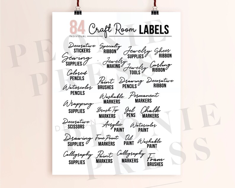 Craft Room Storage Labels SVG Craft Room Organization SVG Etsy