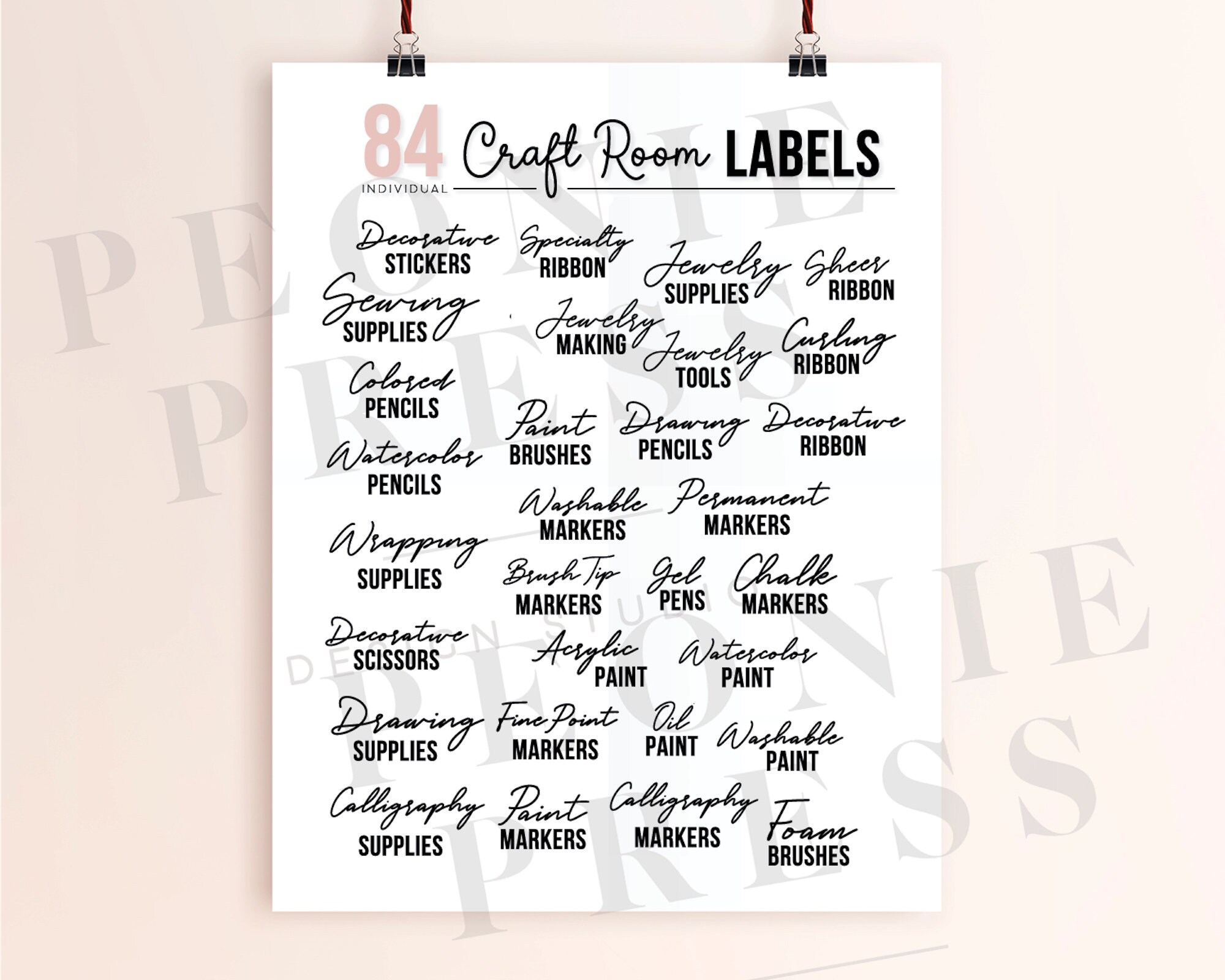 Craft Room Storage Labels SVG Craft Room Organization SVG Etsy