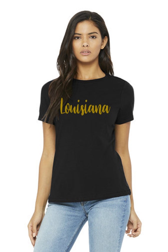 Women's Relaxed Louisiana Shirt New Orleans Shirt Ladies State Shirt Louisiana State Shirt Bella+Canvas State Shirt