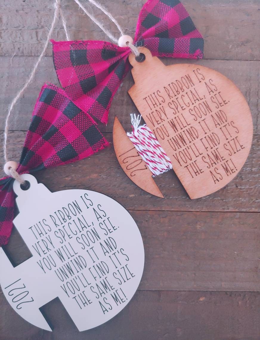 Children's Height Ribbon Ornament Christmas Ornament Etsy