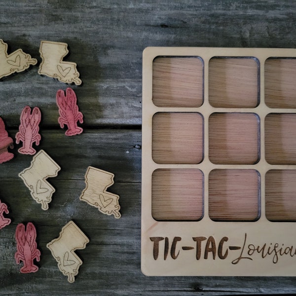 Tic Tac Toe Louisiana | Tic Tac Toe | Games | Tailgate | Tailgate Games | Coffee Table Game | Louisiana | Crawfish