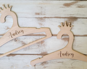 Baby's Wooden Hanger | Nursery Organization | Baby Shower Gift | Personalized Baby's Hanger | Princess Hanger