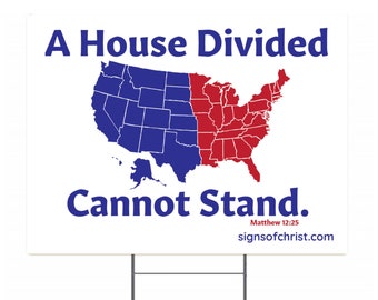 Divided America yard sign by