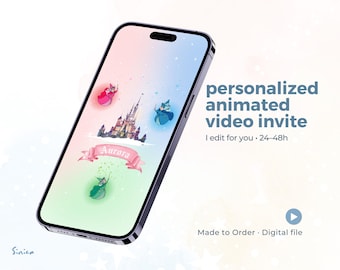 Invitación en video de cumpleaños de la Princesa Aurora: Tema animado de Princesa Durmiente, ¡personalizado para ti!
