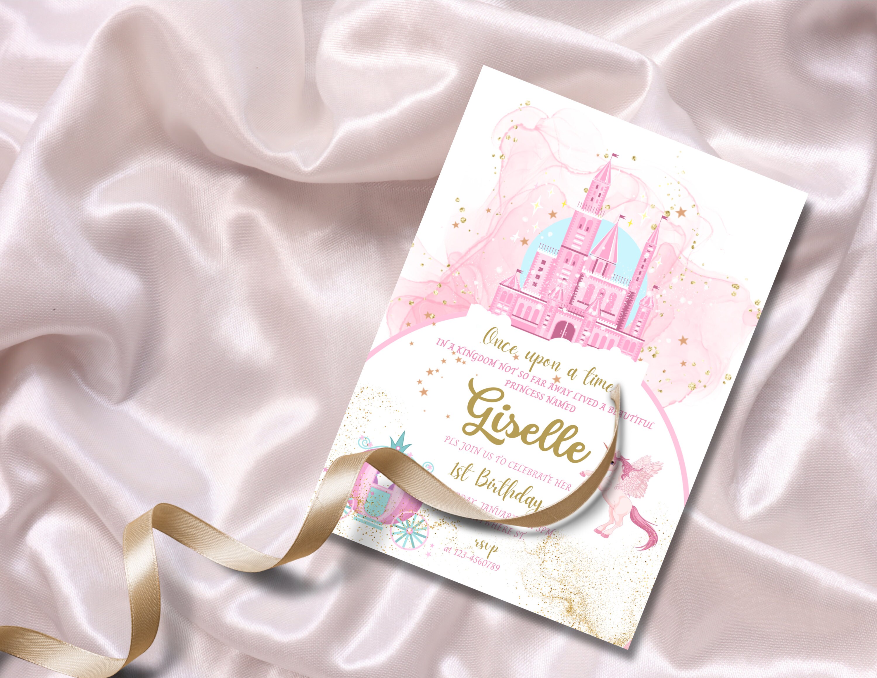 Enchanting Princess Theme Printable Birthday Invitation - Etsy