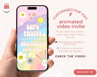 Pastel Rainbow Animated Video Invitation - Evite, Customized For you!