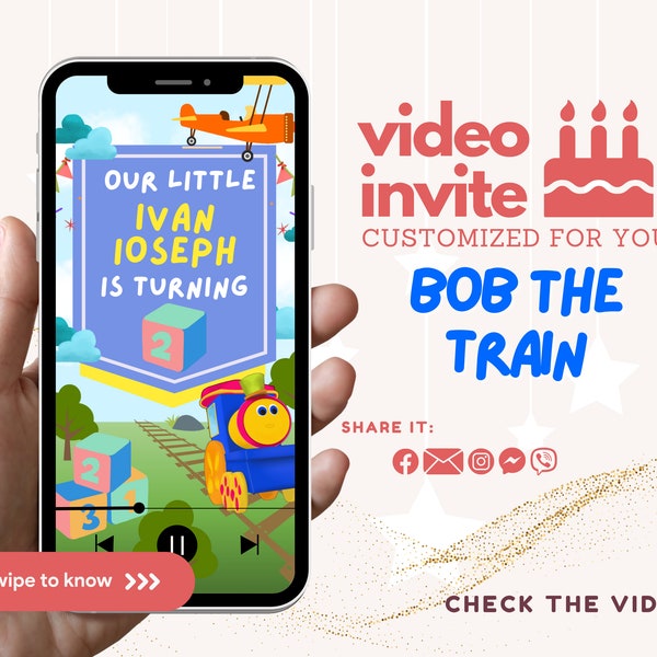 Bob the train birthday animated video invitation- Evite