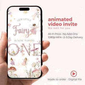 Fairy Birthday Video Invitation | Enchanted Forest Party Theme | Animated Editable Invite | Magical Digital Download - Personalized Digital