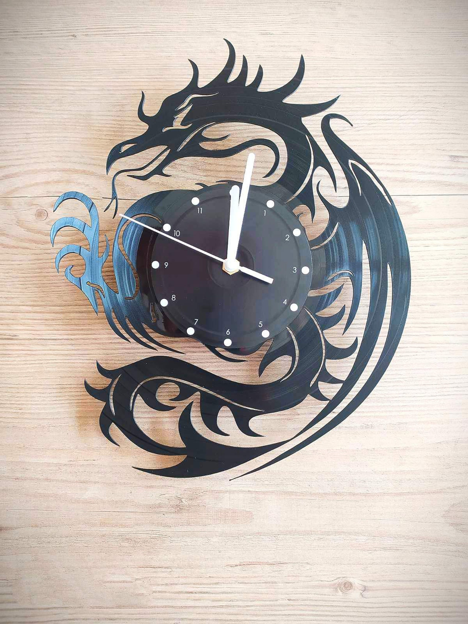 Dragon Vinyl Clock Wall Clock Home Decoration Modern Vinyl Etsy
