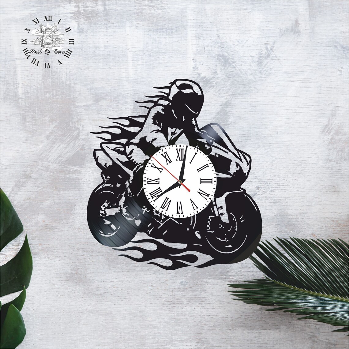 Racing Motorcycle Vinyl Clock Wall Clock Home Decoration Etsy