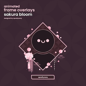 Animated Frame Overlay | Sakura Bloom Pink | Border Overlay | Webcam Frame | Cute Cherry Blossom Spring