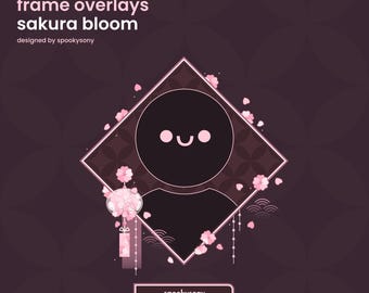 Animated Frame Overlay | Sakura Bloom Pink | Border Overlay | Webcam Frame | Cute Cherry Blossom Spring