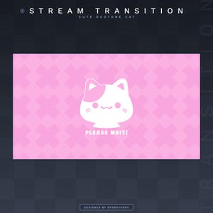 Cute Cat Animated Transition | Stream Stinger | Stream Transition | VTuber Scene | Youtube | Twitch | Pink