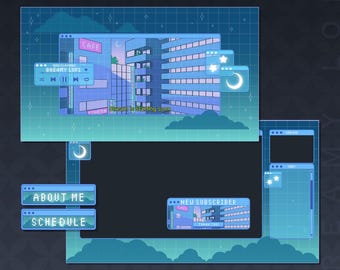 Dreamy Lofi Animated Stream Package | Nakładki do czatów gamingowych | Panele Twitch | Animowane alerty | Ekrany Lofi | Zasoby Vtuber