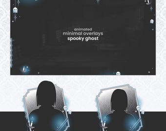Animated Border Overlay & Frame | Spooky Ghost | Minimal Overlay | Webcam Frame | Gothic Overlay | Dark | Halloween | VTuber Assets