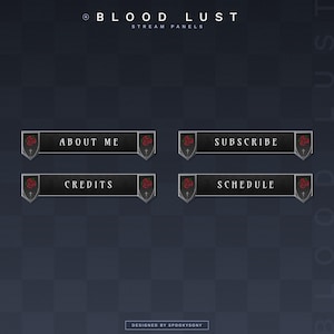 Blood Lust Panels | Twitch | Stream Panels | Aesthetic | Streamer | Youtube | Dark | Vampire | Minimal | Rose | Gothic