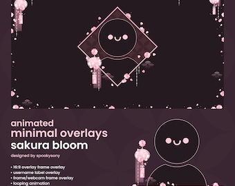 Animated Overlay Set | Sakura Bloom Pink | Border Overlay | Webcam Frame | Cherry Blossom