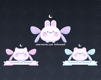 Chonky Friends Alerts x18 | Animated | Static Alerts | Twitch Alerts | Vtuber Alerts | Vtuber Assets | Cat | Bear | Bunny
