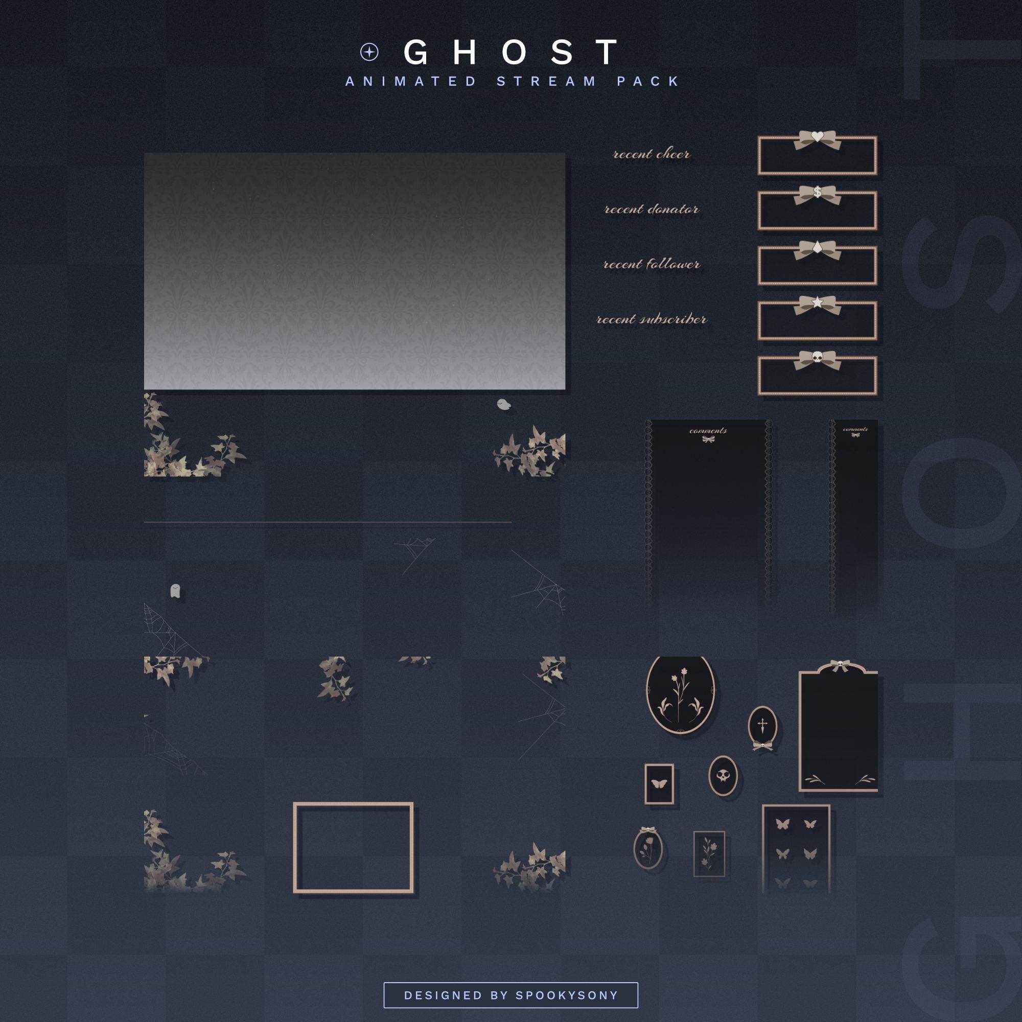 Ghost Stream Layout Ghost Animated Stream Package | Gaming Chatting Overlays | Twitch ...