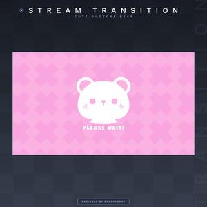 Cute Bear Animated Transition | Stream Stinger | Stream Transition | VTuber Scene | Youtube | Twitch | Pink