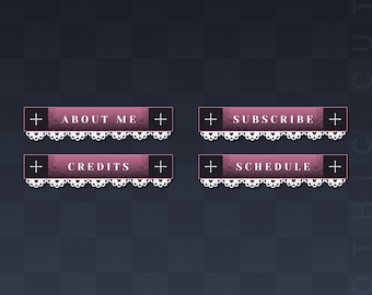 Gothic Cute Panels | Twitch | Stream Panels | Aesthetic | Streamer | Youtube | Dark | Spooky | Minimal | Cute | Gothic | Pink