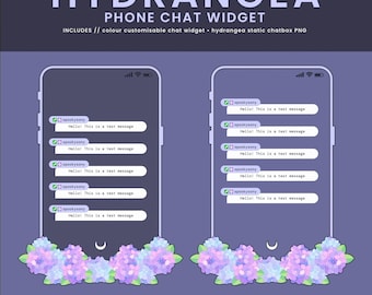 Hydrangea Phone Chat Widget | Color Customizable Chat | Simple and Minimal StreamElements Chat Widget for Twitch