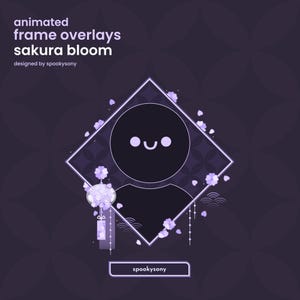 Animated Frame Overlay | Sakura Bloom Purple | Border Overlay | Webcam Frame | Cute Cherry Blossom Spring