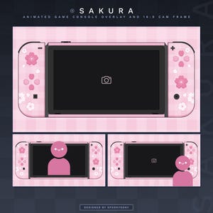 Animated Webcam Frames and Overlay |  Game Console | Gaming Chatting Overlays | Pink Sakura Overlays | Minimal Overlays | Vtuber Assets