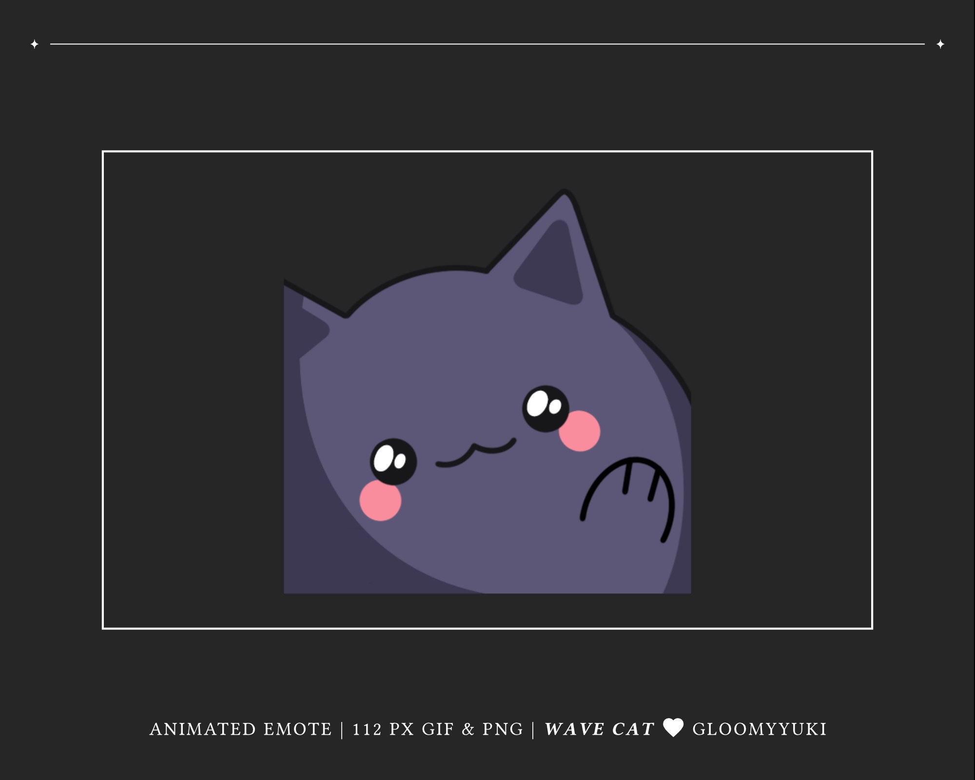 Animated Wave Black Cat Emote Kitty Hello Kawaii Emote - Etsy Sweden