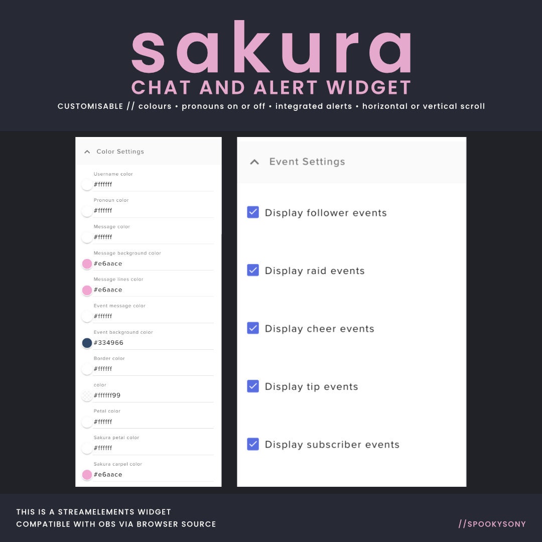 Sakura Chat & Alert Widget | Horizontal and Vertical Scroll | Color ...